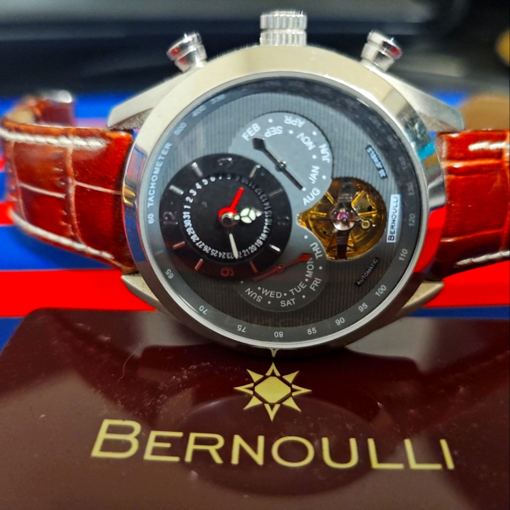 BERNOULLI CORONA GRAY MULTI FUNCTION AUTOMATIC WATCH